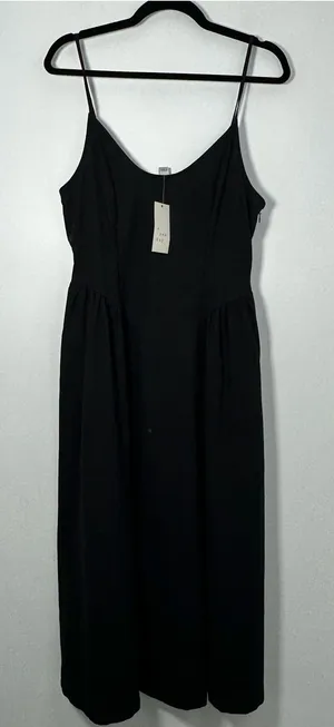Target A New Day Black Midi Dress Size Small NWT Spaghetti Strap Fit & Flare thumbnail 1