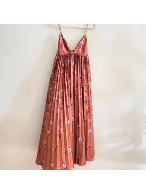 BHLDN Maya Pleated V-Neck Midi Dress thumbnail 4