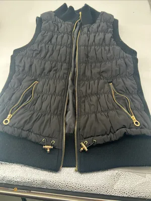 Calvin Klein Women’s Black Quilted Puffer Vest with Gold Accents bust bust 32 length 23 thumbnail 14