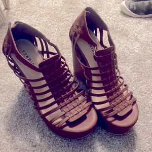 Torrid wedge sandal tall brown size 10w neutral thumbnail 9