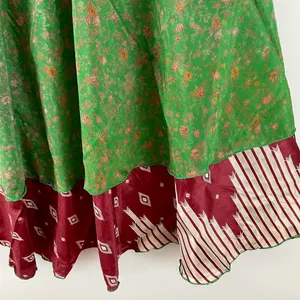 Reversible Maxi Wrap Skirt BINS114 Green thumbnail 3