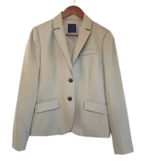 J. CREW Taupe Wool Button‎ Front Blazer Jacket 100% Wool Tan Beige Blazer Size 8 thumbnail 1