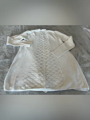 Women’s Belldini Brand White Long Length Open-Front Knit Cardigan Sweater thumbnail 4