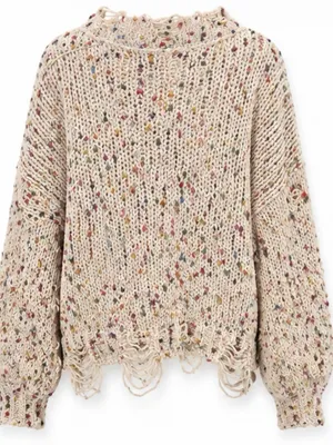 POL Distressed Confetti Knit Sweater – Size Medium thumbnail 3