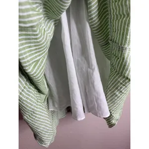 Max Studio Womens Size M Mini Dress Green White Striped Smocked Tiered Ruffle‎ thumbnail 7