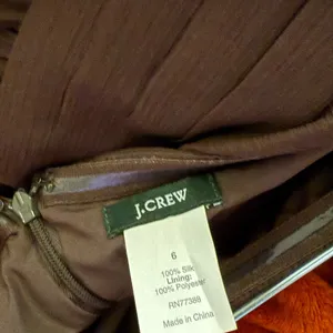 J. Crew Strapless silk Dark Brown Dress thumbnail 4