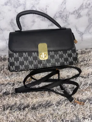 Black Monogram Top Handle Crossbody Bag with Gold Hardware thumbnail 3