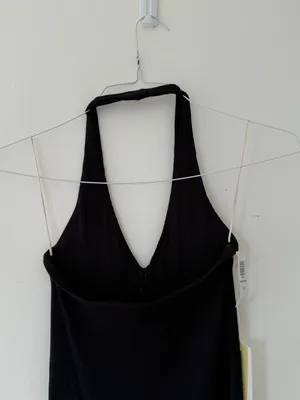 NWT Wilfred Aritizia Temperature Halter Midi Dress in Black Size Small thumbnail 10