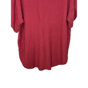 BKE Women Top Shirt Button Front Collar Pocket Short Sleeve Oversized Red‎ Small thumbnail 10