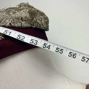 Mango Suit Burgundy Gold Embroidered Evening Gown Fits Medium thumbnail 7