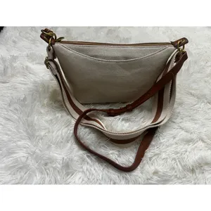 Free Assembly Canvas Crossbody Bag Cream Brown Two Straps NWT FA261121-CVS thumbnail 2