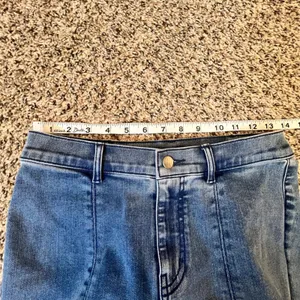 J McLaughlin Womens Size 2 Blue‎ Denim Flare Leg Jeans Split Hem thumbnail 4