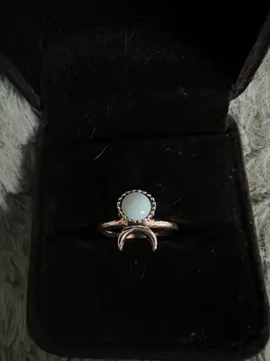Women’s Stainless Steel Silver Faux Turquoise Ring Size 6 thumbnail 2