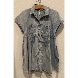 NEW Free People Ronnie Denim Dress Size Small thumbnail 10