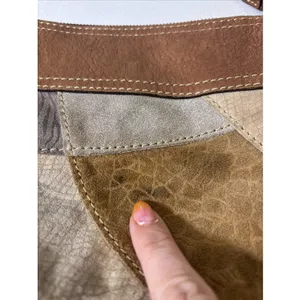 VTG Fossil Suede/Leather Snake Patchwork Shoulder‎ Crossbody HOBO Bag Purse BOHO thumbnail 6