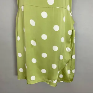 NWT Lulus‎ Halter Mini Dress The Best Spot Green Polka Dot Satin Medium Backless thumbnail 9