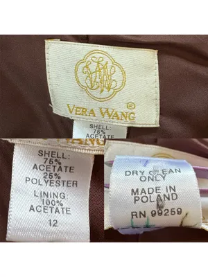 Vera Wang Vintage Brown Satin Plunge Open Back Evening Gown Dress 12 thumbnail 12