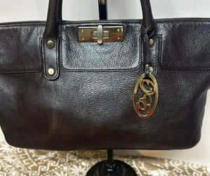 ONNA EHRLICH Black Leather MADISON Tote Satchel Handbag Purse thumbnail 2
