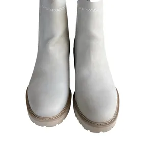 Ana Decoy Sand Ankle Boots Women Cream 7.5 Chunky Grunge‎ Slip On Contemporary thumbnail 4