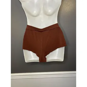 Out From Under Pajama Set Womens XXS Brown Jersey Button Front Top Shorts Lounge thumbnail 11