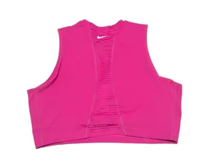 Nike Pro Dri FIT Cropped Tank Top Hot Pink Womens X-Large High Neck Sports Bra thumbnail 3