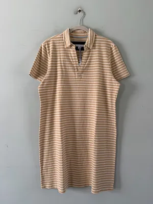 NWT Southern Tide Demi‎ Stripe Irish Cream Preppy Coastal Polo Shirt Dress thumbnail 5