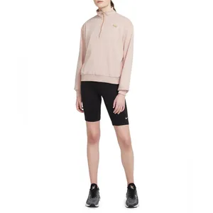 Nike Sportswear Femme Quarter-Zip Sweater Size Medium in Pink/Gold thumbnail 4