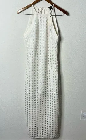 Anthropologie Eyelet Midi Dress thumbnail 4