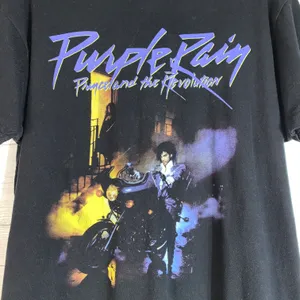 Prince and The Revolution Purple Rain T-Shirt Mens Size L Black thumbnail 2