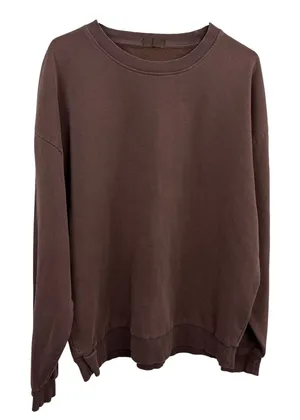 Nuuds Sweatshirt Womens Large Brown Oversized Crewneck Pullover Drop Shoulder thumbnail 1