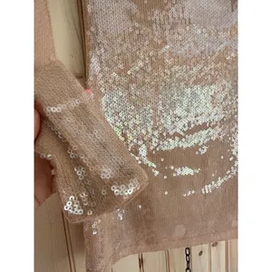 Lulus Sequin Long Sleeve Mini Dress Champagne Party Glam Holiday Extra Small thumbnail 4