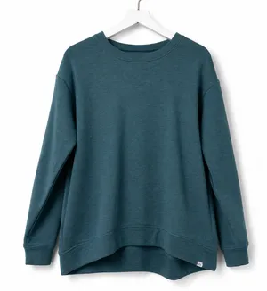 Orvis Teal Long Sleeve Sweatshirt Pullover High Low Hem Women's Size L/XL thumbnail 1