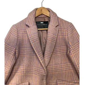 Tara Jarmon Paris Plaid Wool Blend Coat Pink Orange Size 34 French EU 34 US 2-4 thumbnail 3