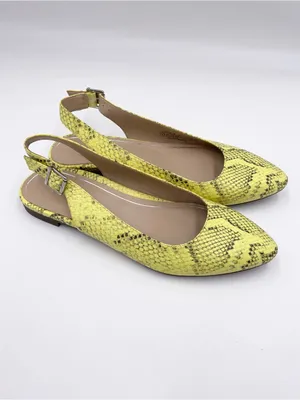 Vionic Jade Slingback Mules Yellow Leather Snakeskin Women's Size 8 Pointed Toe thumbnail 2
