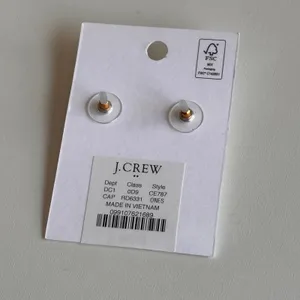 J.Crew Women's Red Mini Heart Fashion Statement Silvertone Earrings NWT thumbnail 2