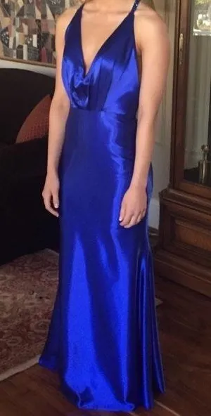 Custom Royal Blue Prom Dress Size 0 thumbnail 1