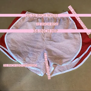 Shorties By Lauren James Orange Stripe Retro Gym Shorts (M) thumbnail 6