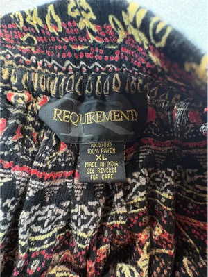 Requirements Women’s XL Boho Paisley Floral Rayon Midi Skirt Drawstring thumbnail 5