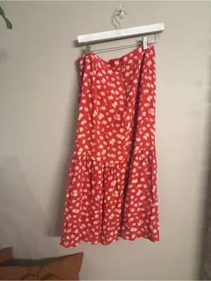 MADEWELL Ruffle-Wrap Midi Skirt - Happy Hibiscus thumbnail 4