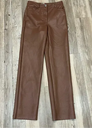 Artizia Wilfred The Melina Vegan Leather Pants Cognac Brown Womens Size 0 thumbnail 5