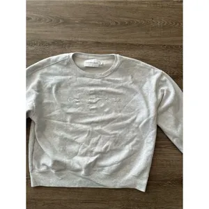 Calvin Klein Jeans Pullover Sweatshirt Womens XL Light Gray Crewneck Logo Fleece thumbnail 6