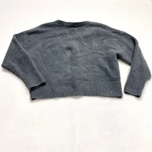 Zara Soft‎ Knit Cardigan Womens Size S Charcoal Grey Wool Blend V-Neck Cropped thumbnail 11
