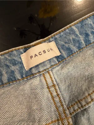 PacSun Light Wash Wide Leg Jeans with Frayed Hem thumbnail 2