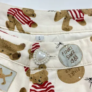 Teddy Bear Print‎ Shorts Christmas Lace Twee High Waisted Women Lace Cream thumbnail 8