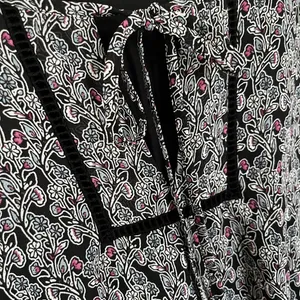 Westport Black and Pink Floral Long Sleeve Dress thumbnail 6