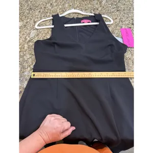 Betsey Johnson Scuba Crepe Dress Sheath Flirty Ruffle‎ Hem Size 12 Black thumbnail 12