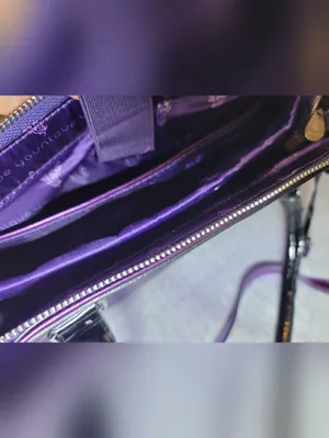 Younique Presenter Metallic Purple Tote Bag & Crossbody Strap NWOT thumbnail 7