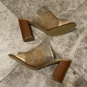 Henry Ferrera Champagne Sandals Size 7 thumbnail 6