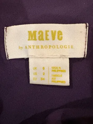 Anthropologie Maeve Velvet Midi Skirt w slit sz 2 rich plum thumbnail 4