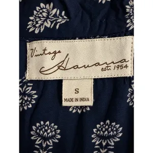 Vintage Havana Navy Floral Off Shoulder Ruffle High Low Maxi Dress Small Boho thumbnail 4